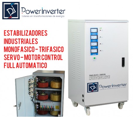 ESTABILIZADOR MONOFÁSICO 220VAC 30.000VA SERVO-MOTOR-CONTROL